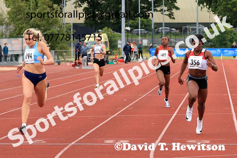 Senior Womens 200 metres, 2024 Northern Senior and Under-20s Track and Field Champs, Middlesbrough.  Photo: David T. Hewitson/Sports for All Pics